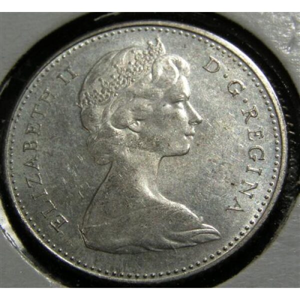 Elizabeth II - 10 Cents 1967. MS-63 ; UNC. Silver Canadian Coins