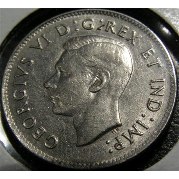 George VI - 5 Cents 1937 Dot. XF-40. Canadian Coin