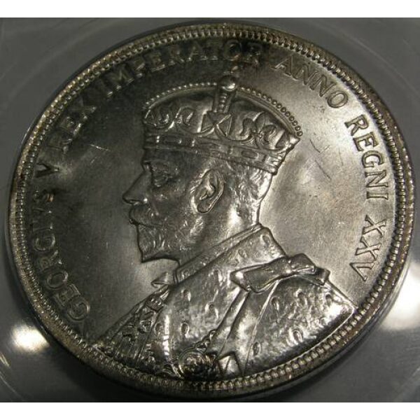 George V - 1 Dollar 1935. UNC BU MS-63 Certified by ANACS. Canadian Coins - Image 3