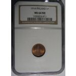 Nicholas II - 1 Penni 1914 KM#13. MS-64 RD FULL RED ! by NGC. Highest graded ! - Image 4