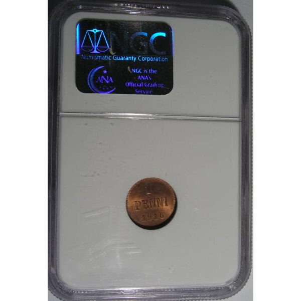 Nicholas II - 1 Penni 1916 KM#13. MS-64 RD FULL RED ! by NGC. - Image 3