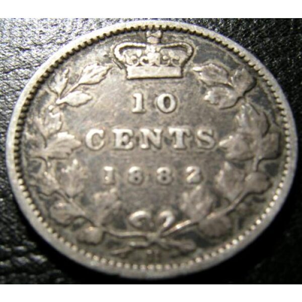 Victoria - 10 Cents 1882H. VG-8. Canadian Coins - Image 2